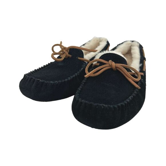 UGG Dakota Black Suede Fur Slippers Womens SIZE 7 NEW STYLE 1107949-BLK - Picture 13 of 14